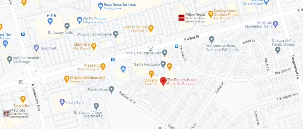 Map showing the church location in Odessa